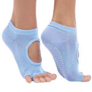 Chaussettes antidérapantes pour yoga et pilates à orteils ouverts