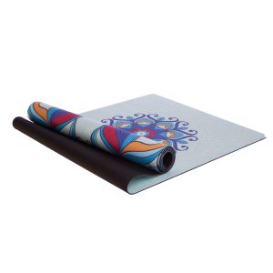 Tapis de yoga en caoutchouc suédé bleu menthe